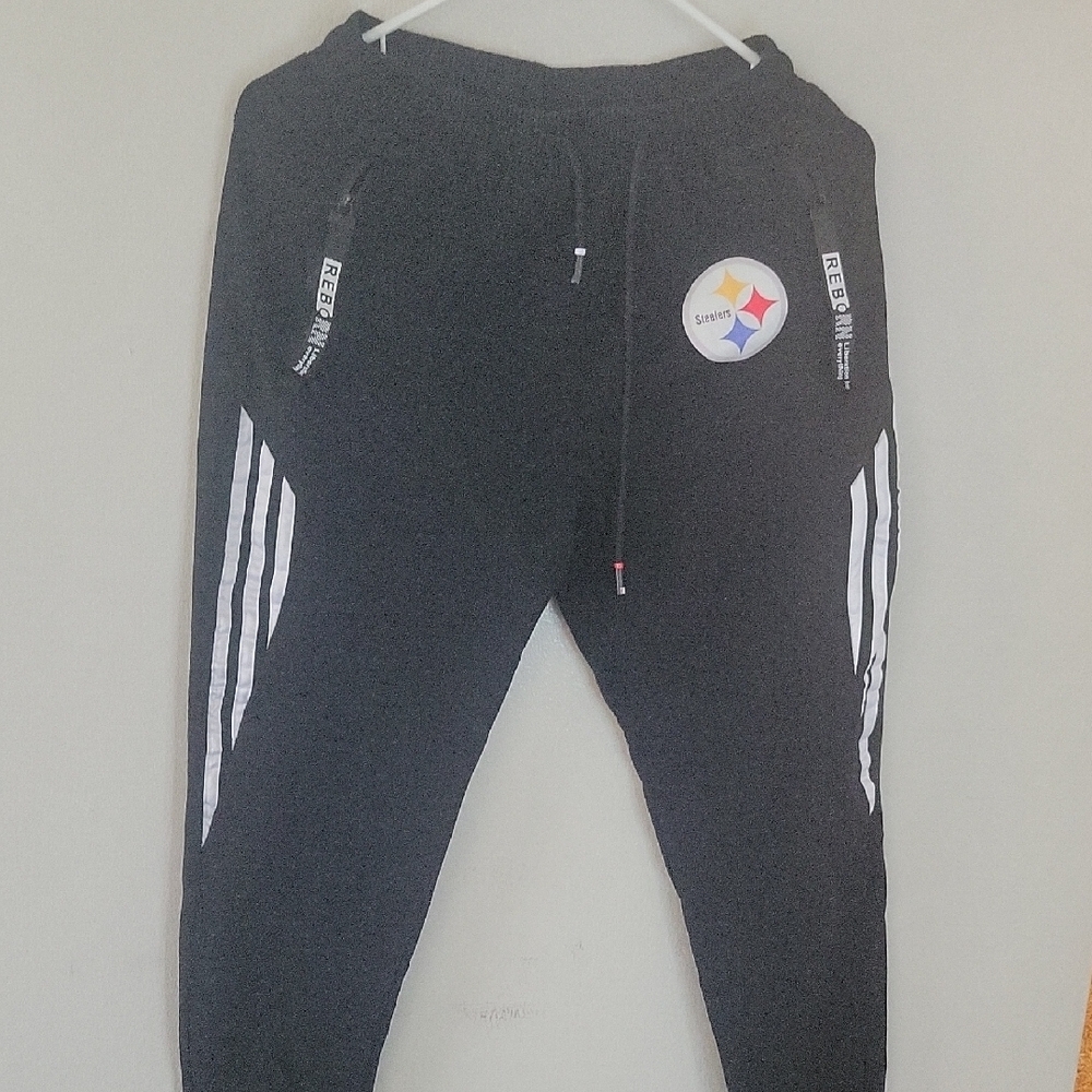 Kids Black Joggers with White Stripes